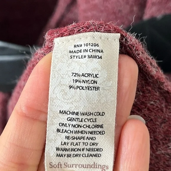 Mauve Soft Surroundings Belted Sweater Vest Size Large Petite - Picture 4 of 7